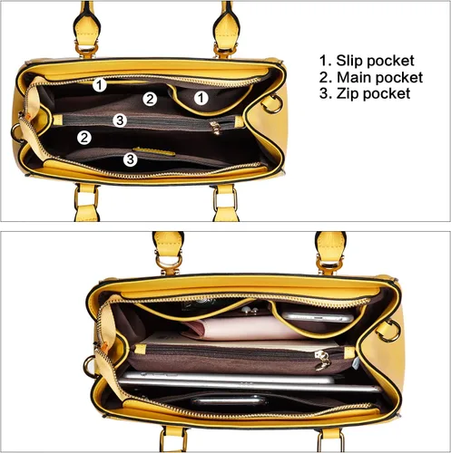 Vista 5 de BOSTANTEN Bolsos de cuero para mujer con asa superior, monederos medianos