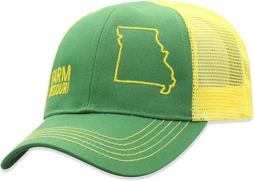 Vista 3 de John Deere Sombrero de malla para niños pequeños con contorno del orgullo estatal de la granja