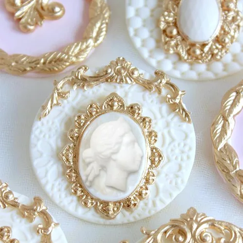 Vista 5 de Moldes de arte para arcilla polimérica, arcilla que se seca al aire, yeso, resina epoxi, fondant, decoración de pasteles, 3 molduras decorativas