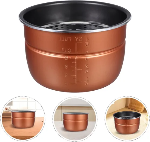 Vista 7 de Ipetboom Replacement Non-stick 4l Inner Pot for Electric Pressure Cooker with Thickened Aluminum Alloy and Steamer Rack, Compatible Rice Cooker
