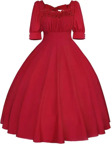 Vista 7 de Halloween Weekend Party Elegant Vintage Evening Dress Prom Solid Dress