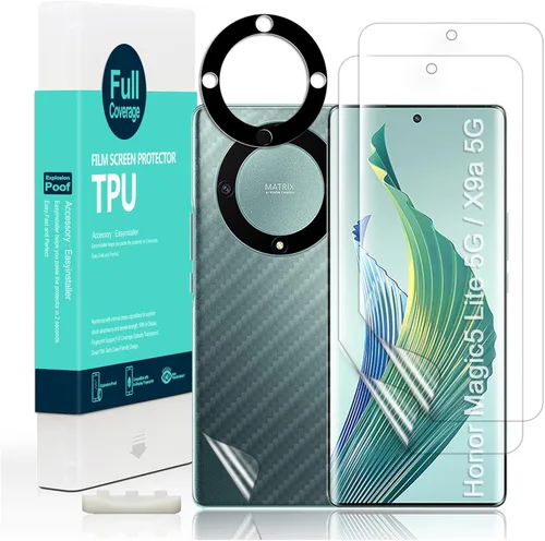 Vista 7 de Ibywind Protector de pantalla para Honor Magic 5 Pro 5G (6.81 pulgadas), paquete de 2 + 1 protector de lente de cámara + 1 película trasera