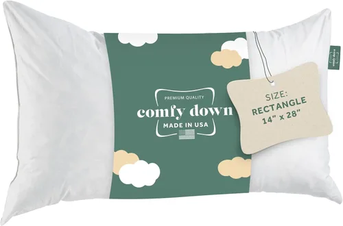 Vista 29 de ComfyDown Cojín de 12 x 12 pulgadas, relleno de plumas y plumas, funda 100% algodón, fabricada en Estados Unidos, funda de almohada decorativa suave