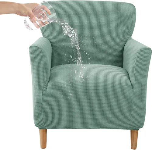 Vista 47 de CRFATOP - Funda elástica para sillón de mediados de siglo moderno de 1 pieza, fundas de silla de acento de jacquard con brazos, fundas de silla