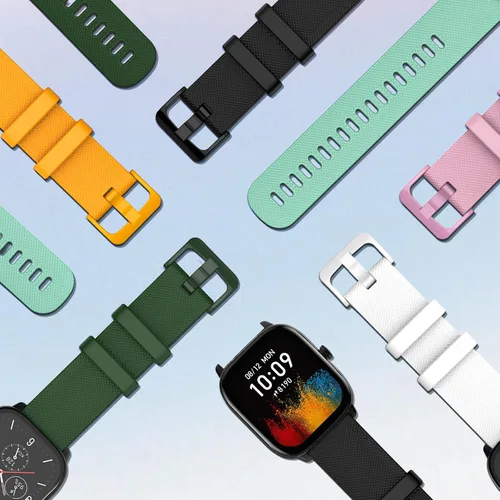 Vista 7 de Correa TiMOVO compatible con Amazfit GTS 4/3/2 Mini/GTR Mini/Bip 3/3 Pro Negro