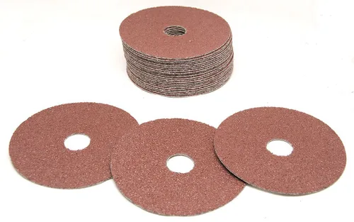 Vista 2 de Benchmark Abrasives Discos de lijado de fibra de resina de óxido de aluminio de 4-1/2 pulgadas para metales, madera, fibra de vidrio cenador de 7/8