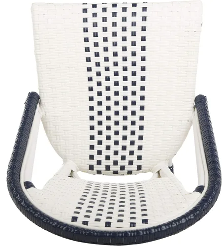 Vista 6 de SAFAVIEH Outdoor Collection Zoya - Silla apilable (2 unidades), color azul marino y blanco