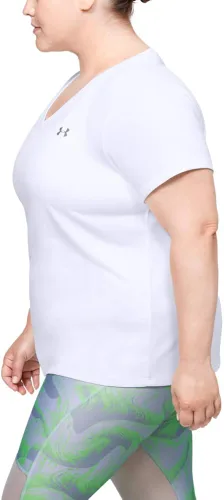 Vista 2 de Under Armour - Camiseta UA Tech de manga corta y cuello en V para mujer, unicolor