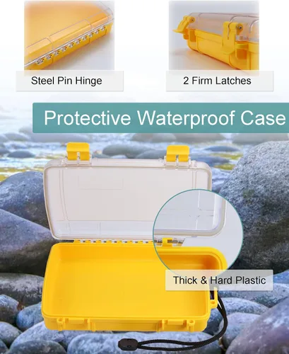 Vista 6 de Avlcoaky Dry Box - Cajas secas impermeables, pequeños recipientes flotantes herméticos para kayak, canotaje y buceo, funda impermeable con bisagra