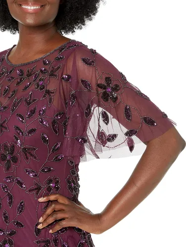 Vista 4 de Adrianna Papell Elegante vestido midi con cuentas para mujer