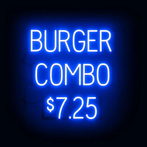 Vista 36 de SpellBrite HAMBURGERS Letrero para restaurantes Letreros relacionados con el comedor con aspecto de neón, luz LED roja 40.0 x 6.3 pulgadas Rojo