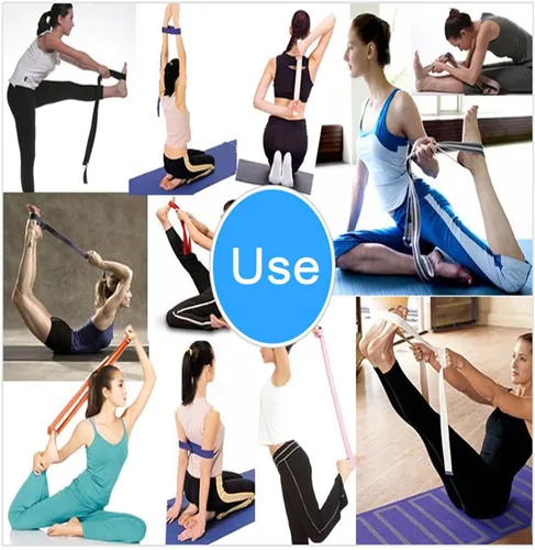Vista 4 de Yoga Strap for Stretching, Yoga Belt Strap for Stretching with Adjustable Buckle, 5.9 Ft for Yoga & Pilates & Gym Workouts, Stretch, Improve