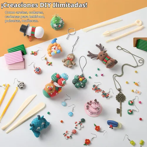 Vista 5 de Aestd-ST Arcilla polimérica de 85 colores, arcilla de modelado para niños, kit de arcilla para moldear al horno, kits de inicio de bricolaje