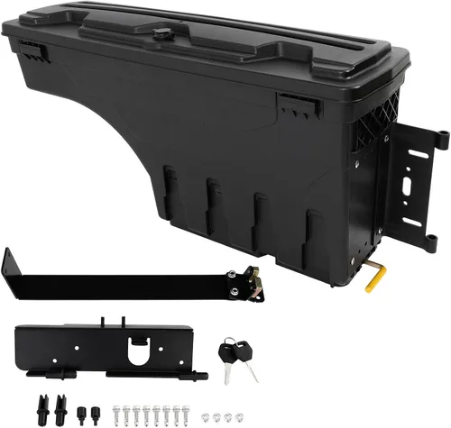 Vista 8 de ROADFAR Caja de almacenamiento de repuesto para caja de camioneta para Ford F-250 F-350 F-450 Super Duty 1999-2016 con tapa con cerradura para caja