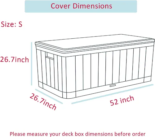 Vista 2 de Cubierta para Caja de Cubierta - Poliéster Oxford 600D Extra Resistente, Cubierta para Caja de Cubierta 100% Impermeable 52" L x 26.7" A x 26.7" Al