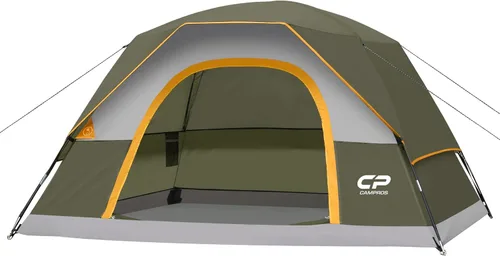 Vista 13 de CAMPROS CP Camping Tent 2/4/6 Person, Waterproof Windproof Double Layer Dome Tent, Easy Setup with Large Mesh Windows & Wide Door for Outdoor