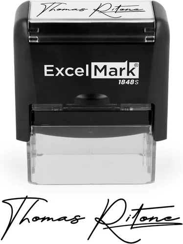 Vista 10 de ExcelMark Sello de firma personalizado, autoentintado, extra grande