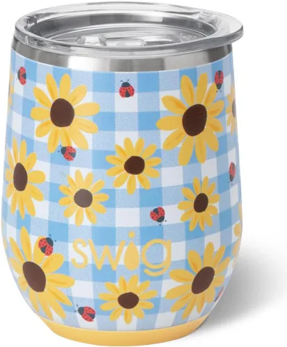 Vista 16 de Swig Life Vaso de vino de 12 onzas con tapa, acero inoxidable, apto para lavavajillas, portátil, triple aislamiento (todos los americanos)