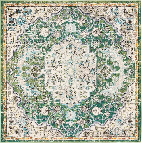 Vista 59 de SAFAVIEH Colección Madison MAD447B - Tapete bohemio con medallón antiguo y elegante, no desprende pelusa, para la sala, dormitorio, comedor