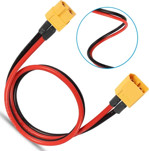 Vista 4 de XT60 Cable de extensión de enchufe 12AWG 50CM cable de silicona, conector XT60 para batería RC Lipo, piezas de juguete de repuesto de bricolaje