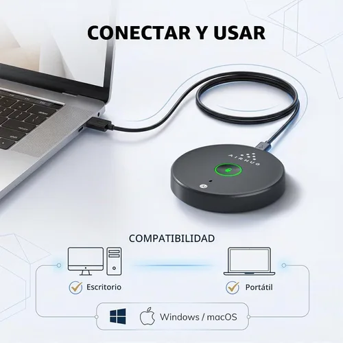 Vista 5 de AIRHUG USB Microphone No Speaker, Desktop Computer Mic for Laptop