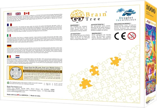 Vista 7 de Brain Tree - Rompecabezas de 1000 piezas para adultos con 4 bandejas de clasificación de rompecabezas cada pieza es única con tecnología de gotas