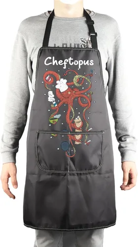 Vista 4 de MBMSO Delantal de cocina de pulpo, divertido pulpo, regalos de cocina, regalo de chef, delantal de humor para amantes del pulpo, regalo de barbacoa
