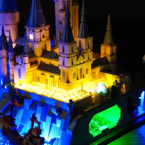 Vista 6 de VONADO Kit de luces LED RC actualizado para Lego Hogwarts Castle and Grounds 76419, juego de iluminación creativa con control remoto, accesorios