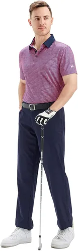 Vista 4 de Camisas de golf para hombre, Dry Fit, manga corta, estampado, de rendimiento, absorbe la humedad