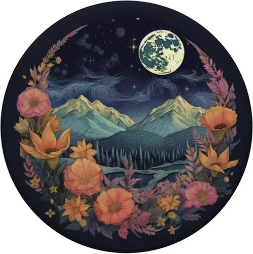 Vista 3 de PopSockets PopGrip intercambiables con diseño floral bohemio y bosque de montaña