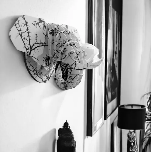 Vista 7 de Mini decoración de pared elefante con estampado de espina de camello