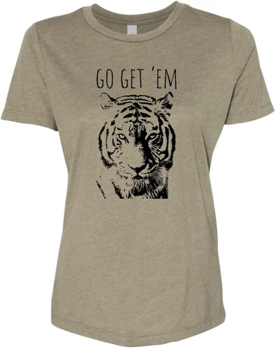 Vista 13 de Cute Women's Screen Printed Crew Neck Tee, Shirts With Sayings, Dusty Blue or Olive