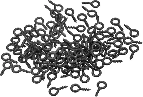 Vista 14 de uxcell 300 ganchos pequeños de ojo de tornillo con rosca, tornillos roscados, tornillo autorroscante de 0.31 x 0.39 pulgadas para hacer joyas Negro