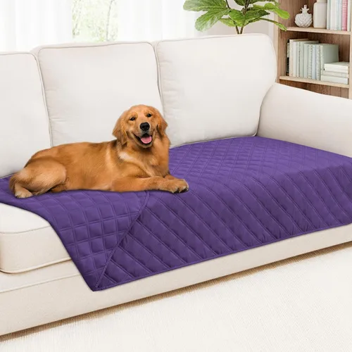 Vista 138 de Smiry Funda Impermeable para Cama de Perro Manta para Mascotas, Manta Suave y Lavable para Perros para Muebles Cama Sofá Sofá Reversible, a Cuadros