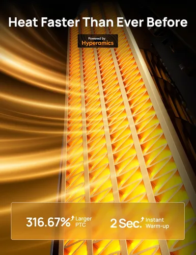 Vista 5 de Dreo Combo de ventilador de torre y calentador, ventiladores de pie de 29.2 pies/s para dormitorio, 17 niveles, 6 modos, oscilación de 120°, 42