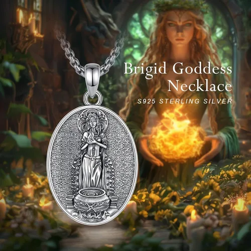 Vista 189 de EUDORA Collar de plata de ley 925 con moneda Hécate, Athena, Perséfono, Nyx, diosa de la luna triple, diosa celta, rueda de Hécate, llave, regalo