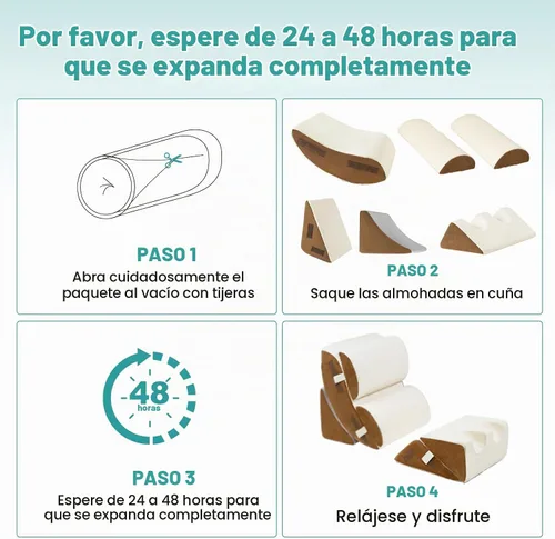 Vista 9 de Hansleep Juego de 6 almohadas ortopédicas de cuña para dormir, juego de almohadas postoperatorias ajustables para aliviar el dolor corporal, espalda