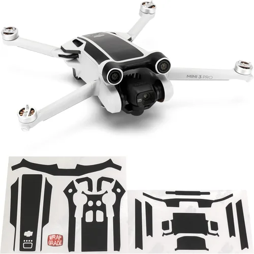 Vista 13 de WRAPGRADE Pegatinas de piel compatibles con DJI Mini 3 Pro Color de acento (verde militar)