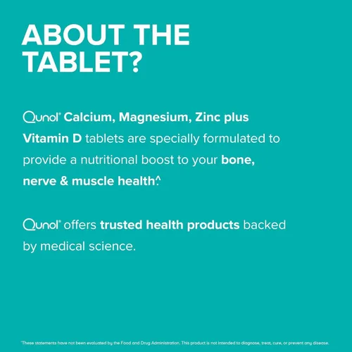 Vista 4 de Qunol Tabletas de calcio 3 en 1 con calcio, magnesio y zinc para apoyo inmunológico, suplemento de salud ósea, nerviosa y muscular, 270