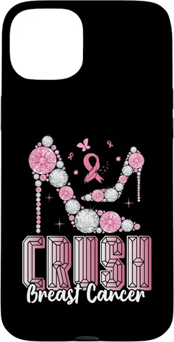 Vista 9 de iPhone 16 Crush Breast Cancer High Heels Bling Cancer Awareness Case