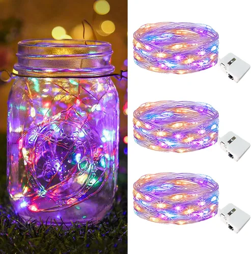 Vista 32 de btfarm - Paquete de 6 luces de hadas con pilas, luces parpadeantes con 3 modos