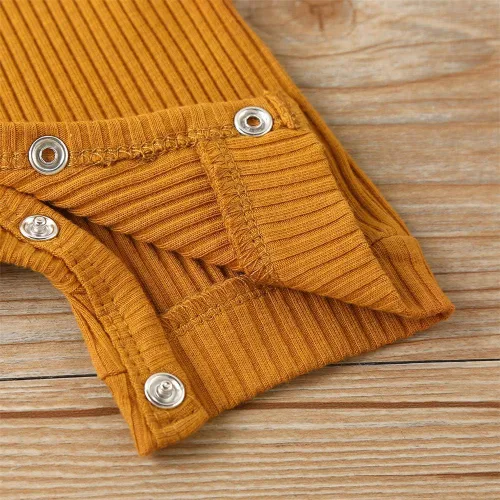 Vista 137 de Mameluco unisex de manga corta para bebé recién nacido, con botones, de una pieza, ropa de color sólido