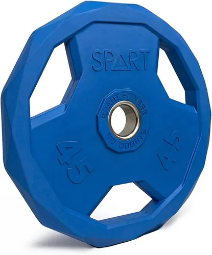 Vista 20 de SPART Placa de peso con código de color de 2 pulgadas, placa de agarre olímpico con revestimiento de goma para barra, placas de peso de hierro 9.9