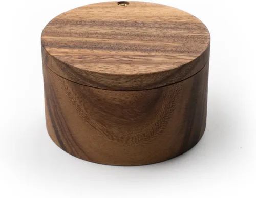 Vista 8 de Ironwood Gourmet 28221 Recipiente para guardar la sal de los Apalaches, madera de acacia, 4 x 4 x 2.5 pulgadas, marrón