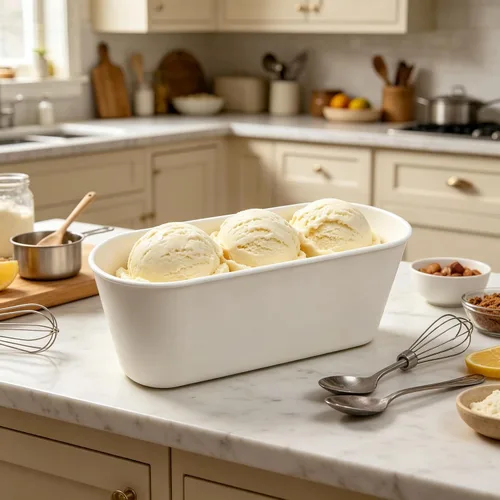 Vista 7 de Recipientes reutilizables para helados caseros (2.2 cuartos de galón) Juego naranja+verde