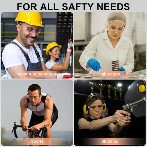 Vista 7 de Gafas de seguridad ANSI Z87.1 transparentes, paquete de 120 unidades, gafas de seguridad para hombres y mujeres, gafas de protección transparentes