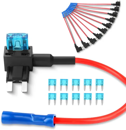 Vista 10 de Nilight - 50034R - Adaptador de fusible de 12 V para automóvil Add-A-Circuit, mini Atm Apm Blade Fuse Holder con 120 piezas Mini Blade Fusible
