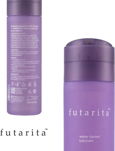 Vista 3 de futarita Lubricante hidratante con ácido hialurónico, respetuoso con la piel sensible, antiadherente, lubricante personal a base de agua de alta