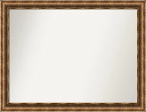Vista 498 de Amanti Art Espejo de pared personalizado no biselado (25 x 25 pulgadas), marco de bronce acentuado, varios tamaños personalizados, espejo de baño