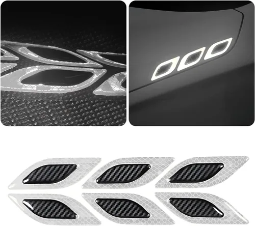 Vista 9 de Adhesivo de Rayas Reflectantes 3D Fuertes para Guardabarros, Capó y Parachoques de Auto, 6 Piezas de Calcomanías de Protección de Advertencia